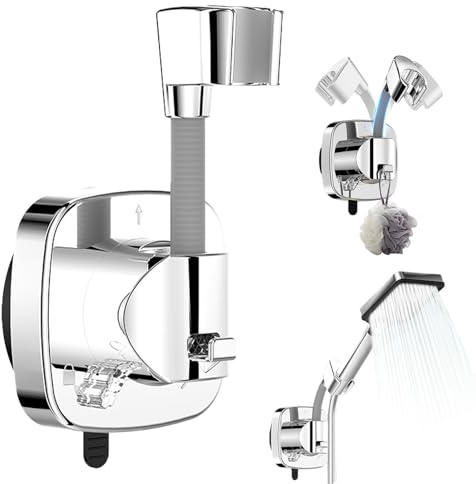 LUHOCIY Support Pommeau de Douche, Support Douche Sans Percage, Support Douchette Mural, Conçu pour Offrir Une Expérience de Douche Mains Libres, Idéal pour les Pommeaux de Douche Fixes