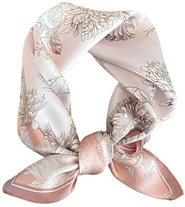 Onllh 100% Mulberry Silk Scarf for Women Hair Lightweight Square Neckerchief Wrap For Head Scarves 21 -16