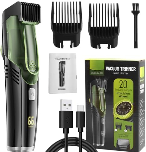 Rppiup Recortadora de Barba Hombre, Maquina de Afeitar Hombre Eléctrica en Seco y Húmedo Ajustable, IPX6 Impermeable Maquina de Cortar Pelo Hombres Profesional 20 Longitud Ajustes
