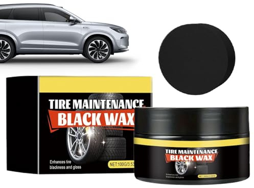 Cirage pour pneus – 100 g de Noire Longue durée, Restaurateur de Brillance imperméable, revêtement de Protection en Caoutchouc pour la Restauration des Garnitures, d'entretien des pneus Haut