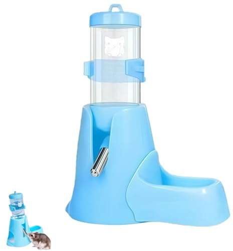 Alimentatore Automatico per Criceti,Dispenser di Cibo e Bottiglia D'Acqua per Piccoli Animali con Supporto,Antiperdita,Per Criceti Nani,Porcellini D'India,Conigli