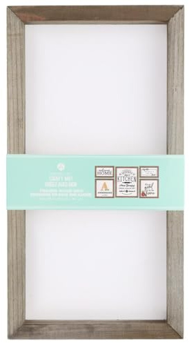 Hampton Art Rustic Frame 8X15 With White Insert, Wood Plaque, Wood Sign Blank, Blanks, Wooden Plaques, Blank Signs For Crafts, Wooden Sign Blank, Planks For Crafts