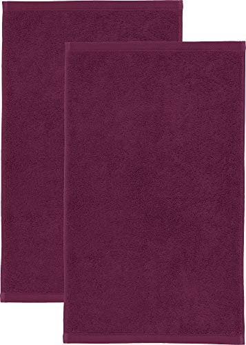 Erwin Müller Gästetuch 2er-Pack, Serie Heidenheim 100% Baumwolle -Beere Größe 30x50 cm - schnell trocknend und extra saugstark, kuschelweich, voluminöse Spitzenqualität