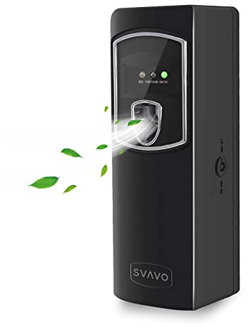 SVAVO Distributore Automatico di Deodorante per Ambienti, Programmabile per Profumo, per casa, Bagno, Camera da Letto, Hotel, Ufficio, Commerciale, Button, Nero