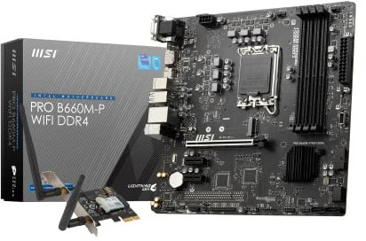 MSI PRO B660M-P WIFI DDR4 Motherboard, Micro-ATX - Supports Intel 12th Gen Core Processors, LGA 1700 - DDR4 Memory Boost 4600+MHz/OC, PCIe 4.0 x16 slot, 1 x M.2 Gen4/3