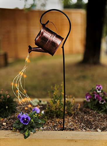 Garden Mile Solar Watering Can Light Outdoor Garden Lighting Decorative Light Novelty Solar Powered Lamp Stake Light Waterproof Solar Lights Outdoor Garden Outdoor Lighting Metal Solar Lantern