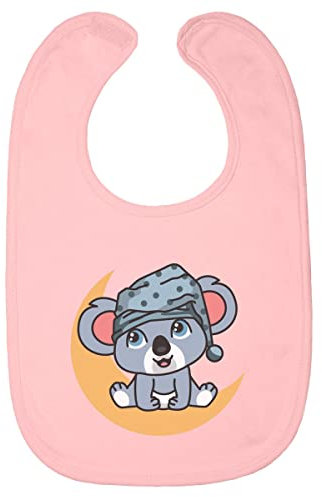 Shirtgeil Babylatz Moon Koala Baby Tiere Kleidung Babykleidung Outfit Baby Lätzchen One Size Rosa