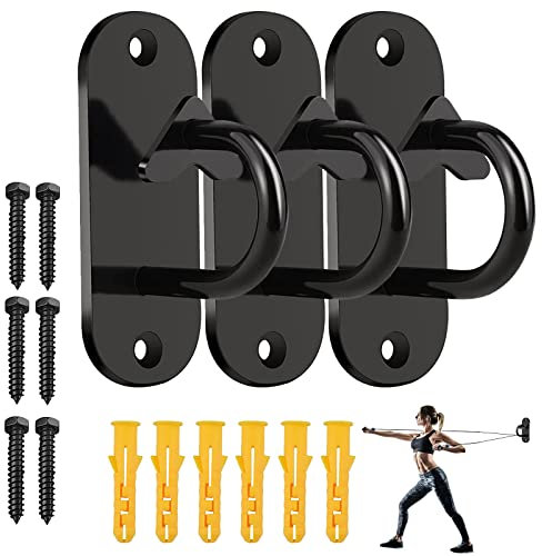 3Pcs Resistance Band Wall Anchor, Wall Mount Anchor Heavy Duty Battle Rope Anchor Strap, Suspension Trainer Anchor Space Saving Wall Anchor Point For Strength Training, Yoga And Physical Therapy