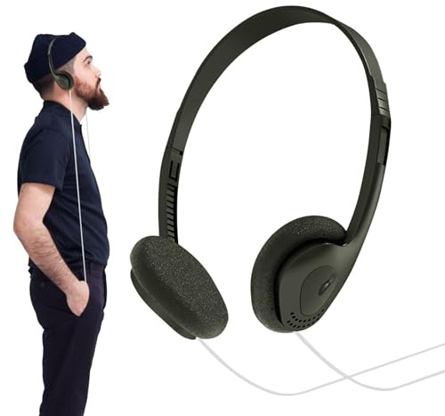 Cuffie sovrauricolari retrò con cavo, leggere, con sensazioni vintage, suono stereo per lettore, casa, telefono cellulare