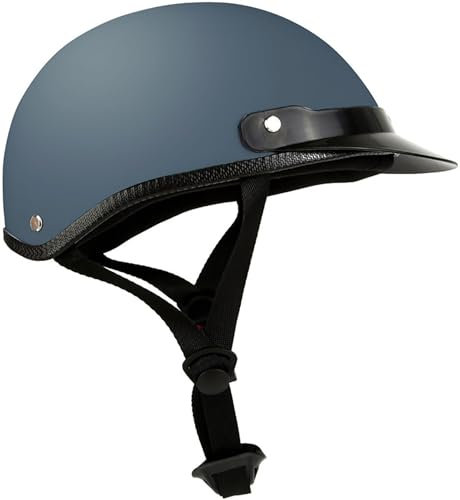 Retro Halbschalenhelm, DOT/ECE-Zulassung Halbhelme Motorradhelm Für Damen Und Herren Erwachsene, Jet-Helm Mit Schnellverschluss-Schnalle, Open Face Helm Für Cruiser Scooter E-Bike 3,55-60CM