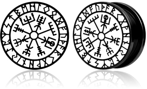 DOEARKO Flesh Tunnel Dilatatore per orecchio in Acciaio Inossidabile Tunnel per orecchio Ear Stretching Piercing per Uomini e Donne 8 mm a 16 mm (Nero, 8mm)