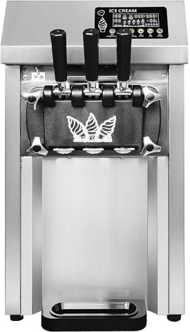 Máquina para Hacer Helados Comercial Máquina Profesional de Helados 1255W Máquinas de Helado Suave de 18-20 L/H,3 Sabores,Máquinas de Helado y Yogur Helado,para Cafeterías,Buffets,Tiendas de Bebidas