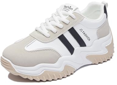 Basket Femme Antidérapantes Legere Plateforme Chaussure de Marche Mode Confort Campus Sneakers Abricot 36