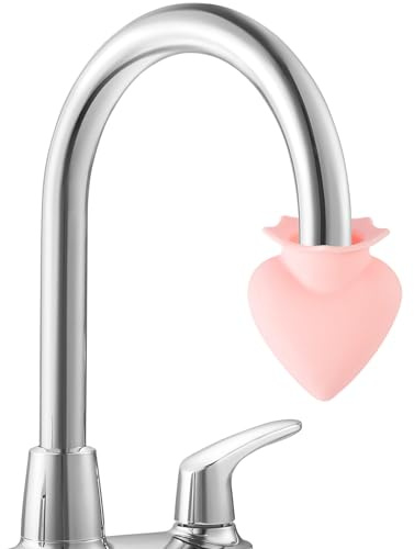 SiliFine 1 Pcs Tap Descaling Gadget for Limescale Removal Pink Heart Style Faucet Descaling Device, 1.18in