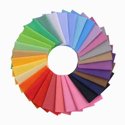 TIESOME 30 trozos de tela para manualidades, 20 cm x 25 cm, tela de algodón, patchwork, monocolor, cuadrado, tela para coser, patchwork, paquetes de tela para manualidades, acolchados, ropa de muñecas
