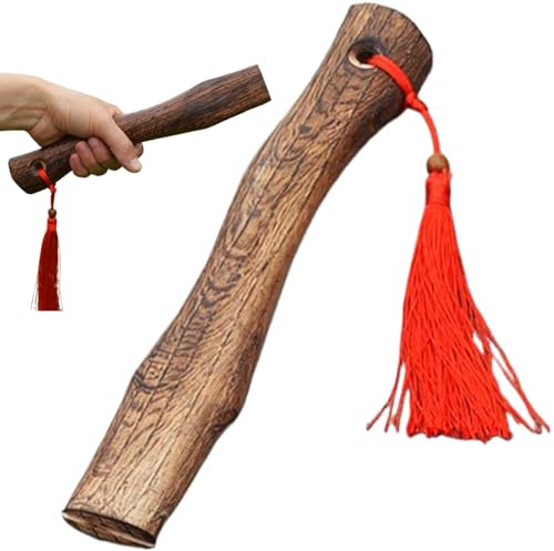 Manico per ascia con nappa rossa in legno, manico di ricambio per ascia lungo 10, 2 pollici, accetta con cuneo, per liscio, resistente agli urti, con texture retrò