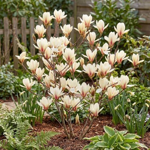 Bloomique - Magnolia Sunrise - Árbol de castor - Plantas de jardín - Resistente al invierno - 40-60 cm de altura - Maceta de 19 cm