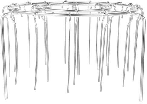 FUNOMOCYA Support pour brochettes de barbecue en acier inoxydable argenté, grille ronde sécurisée, idéal pour cuisiner fruits et poulet en réunions familiales