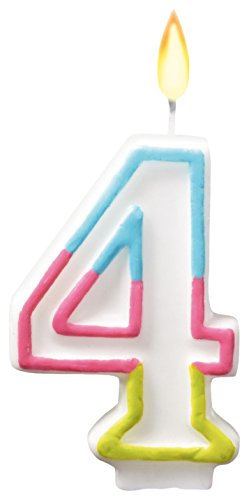 Susy Card 40012094 - Zahlenkerze '4'