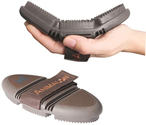 Animalon CareFlex Striegel | Flexibler & Ergonomischer Gummi-Striegel mit Klettverschluss für Jede Putzbox | Pferde Zubehör | Pferdeputzzeug