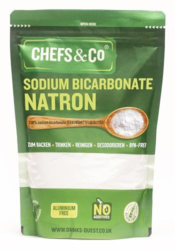 CHEFS & CO | Pure Baking Soda (1 KG) | 100% Sodium Bicarbonate of Soda Food Grade | Baking Soda for Cooking & Drinking & Cleaning | Aluminium Free | BPA Free | Raising Agent (Pack of 1)