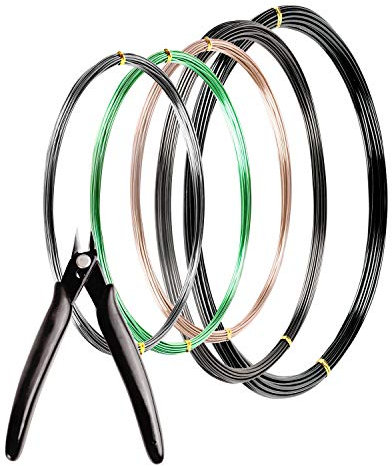 MoHern Kit d'outils pour bonsaï et bonsaï, Total de 50 m de Fil pour bonsaï en intérieur, Taille de 1 mm, 1,5 mm, 2 mm de Fil d'aluminium