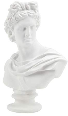 6 Inch Greek Classical Replica Apollo Head Bust Statue Roman Statue Mythology Sculpture Figurine for Sketch Model Art Drawing Resin Crafts Ornaments Gypsum Modern Home Decoration and Collection