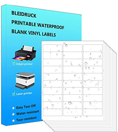 30-UP Shipping Labels 1 x 2-5/8 Address Stickers 20 Sheets 600 Pcs Printable Blank Labels Waterproof Matte White Stickers Vinyl Sticker Paper Dries Quickly for Inkjet Printer