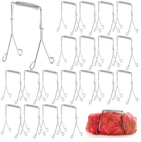 Pack of 20 Stainless Steel Roulade Clips Suitable for All Types of Meat and Vegetable Roulades, for Quick and Easy Production