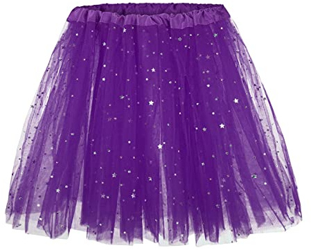 Jupe en tulle à paillettes pour adulte - Tutu à paillettes - Jupe de ballet moelleuse - Tutu court - Danse - Vêtement de performance - Taille haute - Jupe pour femme - Mini jupe pour femme, lilas,