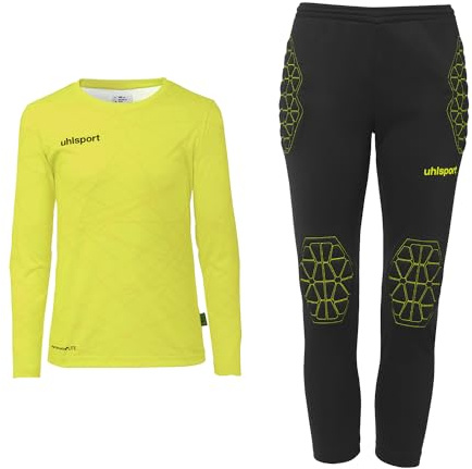 uhlsport Ensemble de Maillot de Gardien de But Prediction Junior, Unisexe, Jaune Fluo/Noir, 152 EU