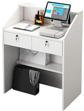 SJDUYD Comptoir de Caisse de détail, Table de réception de Bureau d'ordinateur en Bois Moderne et Simple, Petit comptoir de réception, pour Le Bureau de la Clinique du Magasin A,L60cm