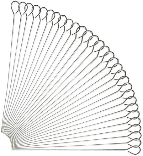 30 brochetas de metal para barbacoa, acero inoxidable, 20 cm, de grado alimenticio, para pavo, reutilizables, para freidora de aire, pinchos de metal para horno, Halloween, Navidad, fiesta, pavo