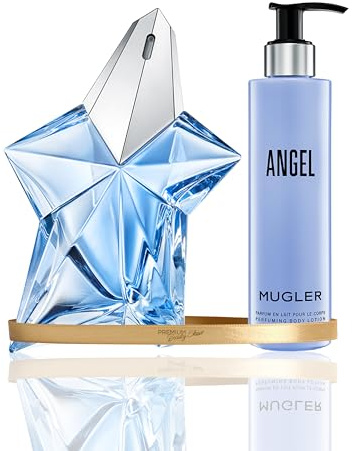 MUGLER Angel Eau de Parfum, Perfume para Mujer, Aroma Gourmand con Notas de Ámbar, Fragancia Fascinante, 100 ml + MUGLER, Angel, Loción Corporal Perfumada, 200 ml