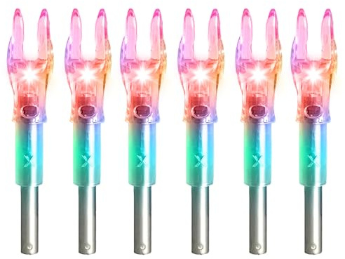 LEANPRO 6Pack X/S Lighted Nocks for Arrows .204.233.244.246 Inside Diameter Archery Led Nocks Hunting Knocks (X-Blue)
