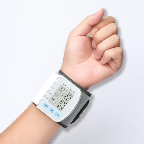 Winloger Wrist Blood Pressure Monitor - Accurate & Voice Broadcast for Home Use, Portable LCD Monitor for Seniors & Family Health Tracking