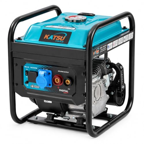 KATSU Tools Petrol Welder Generator 1KW (MAX) 2-in-1, 130A DC 230V Welding Machine, Portable, for Camping, Jobsite and Outdoor Use 165379
