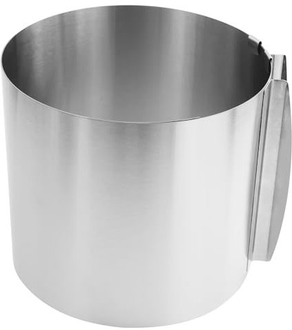 PATRICKWHITE Anello per Torta Regolabile, Altezza 15 cm, in Acciaio Inox, Regolabile, Diametro 16 – 31 cm, Stabile Stampo Extra Alto per Strati e Decorare, Anello e Telaio da Forno Rotondo