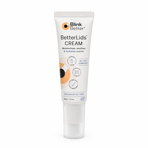 BlinkBetter BetterLids Restore Eyelid Cream – Barrier Support to Hydrate, Soothe & Moisturise Dry, Itchy, Red & Sensitive Eyelids – Lightweight Daily Formula with 3% Oat & Ceramides, 1 fl oz