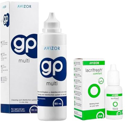 Lacri fresh Comfort 15ml + GP Multi 120ml | Gotas Oftálmicas & Solución Limpieza | Para Lentes de Contacto Rígidas y Gas Permeables | Alivia Sequedad y Desinfecta | Pack