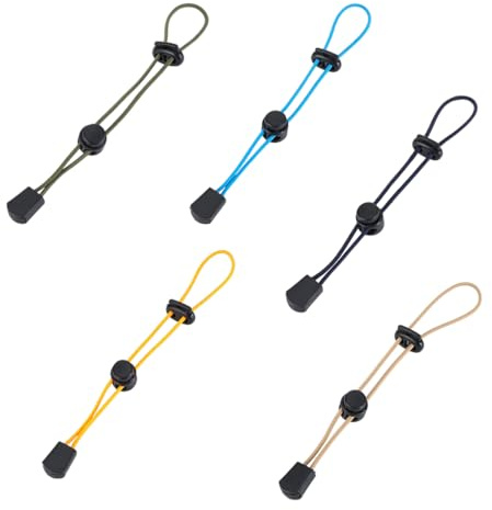 LAKPYN Cordino Elastico Con Fissaggio a Fibbia - 5 Pezzi,Attacco Per Bastoni Da Trekking Fibbia,Corda Elastica,Per Alpinismo,Campeggio,Trekking All'Aperto (5 Colori)