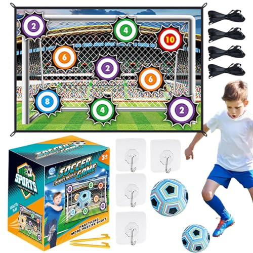 Set di tappetini da gioco per pallone da calcio-set di scopi di lancio portatili, attrezzature sportive per principianti, giocattolo per allenamento all'aperto | Gioco di palla per, per ragazzo
