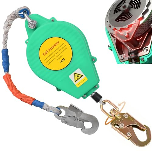 VFDZ Dispositivo Anticaduta Retrattile Certificato 10m, 150 kg(Verde,10m)
