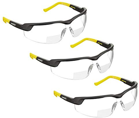 voltX 3 x GT Adjustable' (2020 Model) Gafas de Seguridad de Lectura bifocales adjustables, (Transparente dioptria +1.5) Certificado CE EN166FT, Revestimiento antiempañamiento, Lentes UV 400