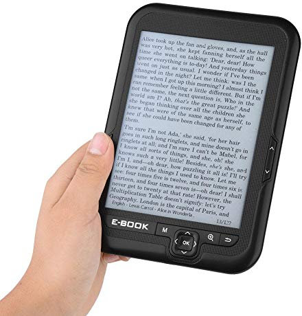 FastUU Lector electrónico de 6 Pulgadas, Lector de Libros electrónicos con Pantalla de Tinta electrónica portátil Ligero, 29 Idiomas, Alta resolución, para estudiar, Relajarse, al Aire Libre (Negro