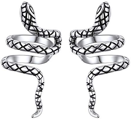 ChicSilver Orecchini Argento 925, Orecchini Serpente Ear Cuffs, Donna Non Piercing, Confezione Regalo