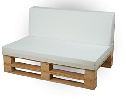 Cojines Microfibra para Sofás de Palets (Blanco, 100x60cm, Asiento + Respaldo)