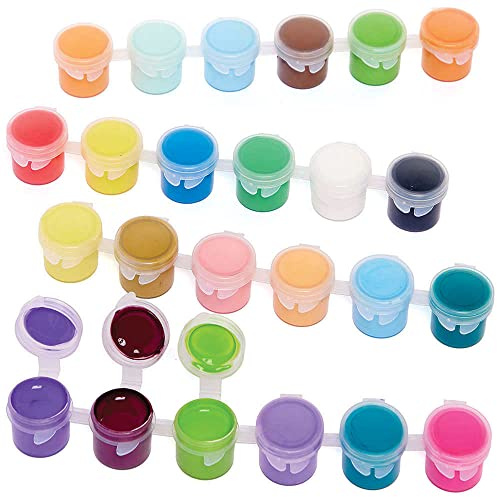 Baker Ross Petits Pots de Peinture Acrylique - Lot de 24 , Peinture pour Enfants (FC887)