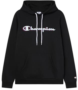Champion Legacy Man - Sudadera con Capucha para Hombre, Logotipo Grande, Color Negro, Talla XS, Negro (Kk001), XS
