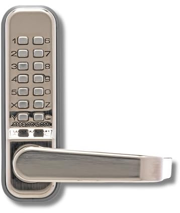 Codelocks CL400 Mechanisches Türschloss mit Code | Vorder- & Rückplatte für vorhandenes Einsteckschloss | für Innen & Außen | Hebelschloss für links oder rechts eingehängte Türen